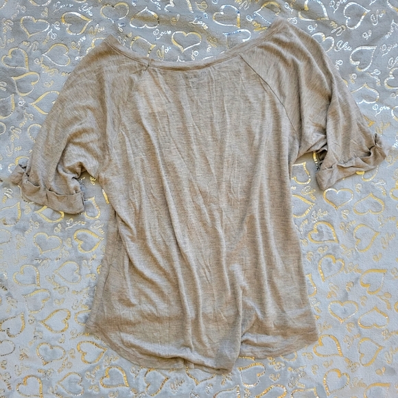 Tan ALL YOU EVER WANTED Tee Pink Graphics Stranded - Picture 5 of 6